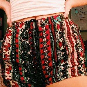 boho shorts with tie string